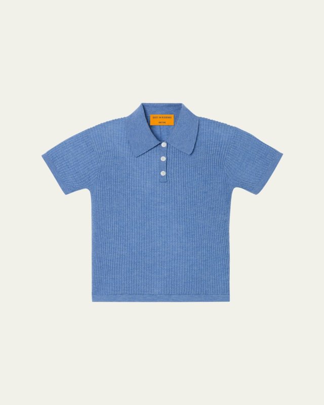Cashmere Short-Sleeve Shrunken Polo Sweat